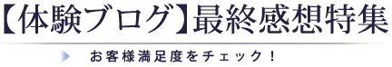 体験ブログ　最終感想特集