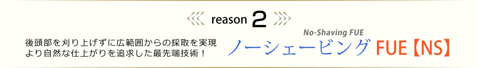 ノーシェービングFUE 【NS】
