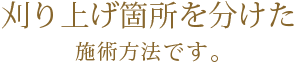 刈り上げ箇所を分けた