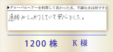 1200株 K様