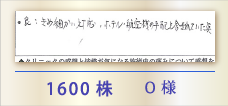 1600株 O様